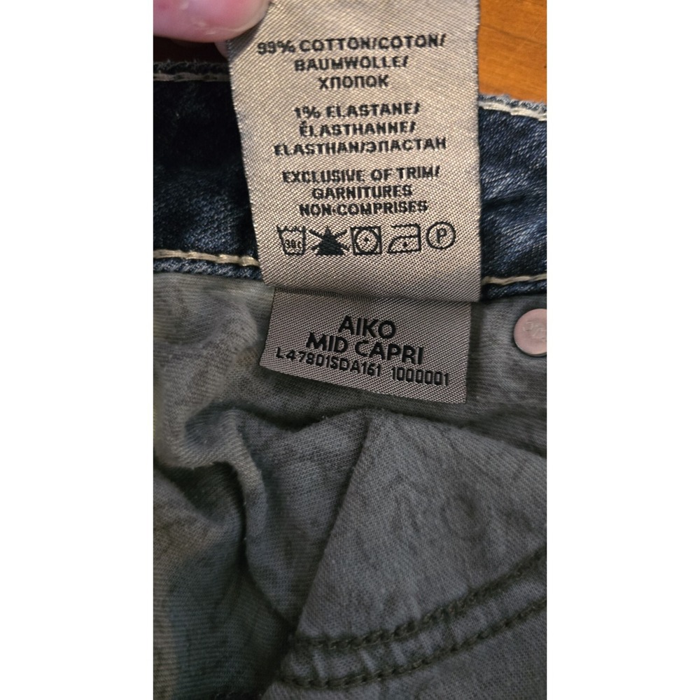Silver Women's Jeans Aiko Mid Capri Sz W29 Distressed Thick Stitch Stretch - Picture 13 of 14